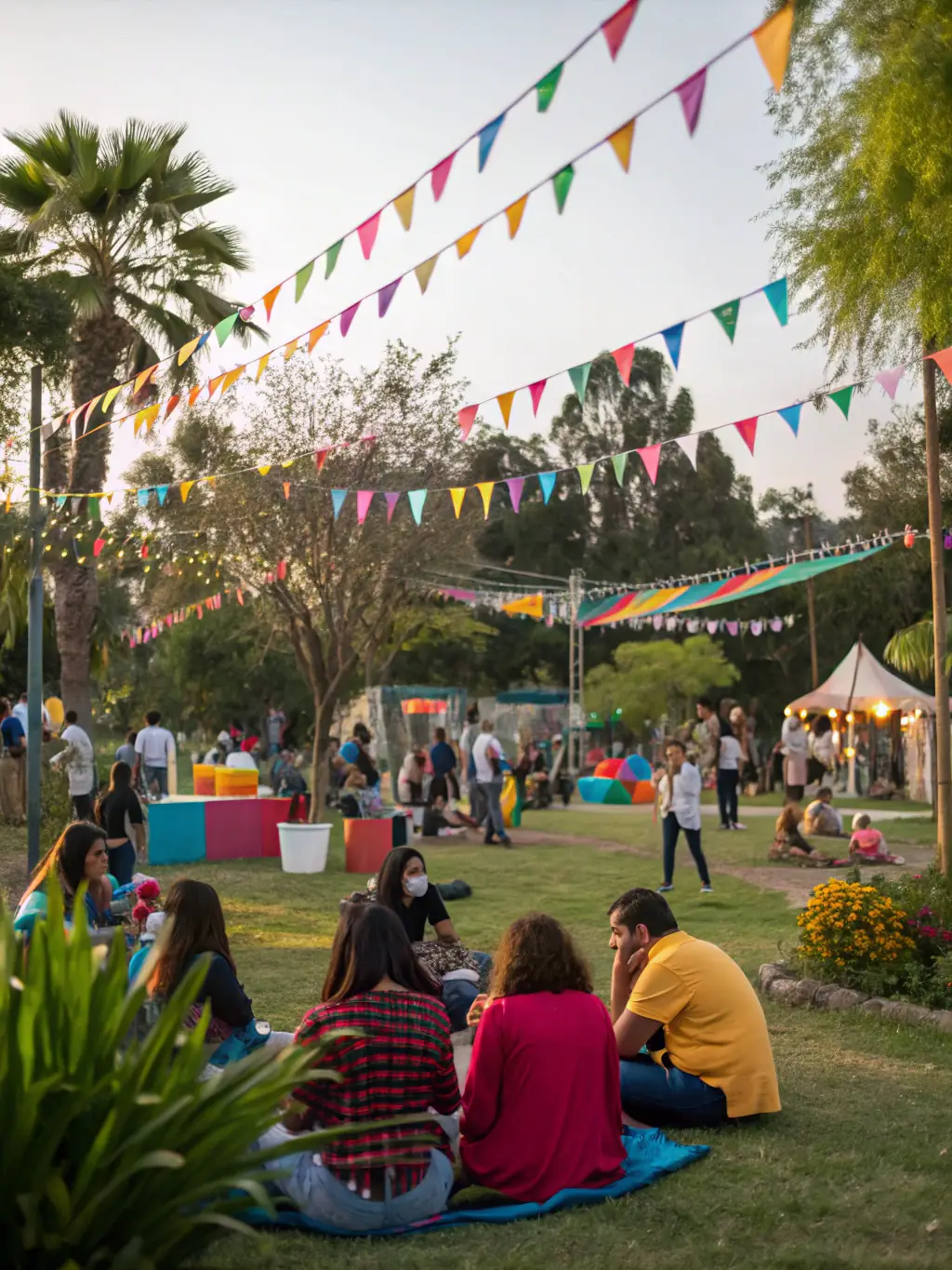 A vibrant photo of a community event held at the Aubepeyre estate, showcasing the association's efforts to engage and connect with the local population.